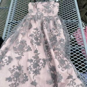 Windsor Pink and Gray Floral Kids Dress